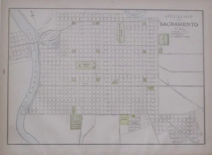 Original 1897 Streetcar Map SACRAMENTO California Placerville Railroad East Park - Picture 1 of 9