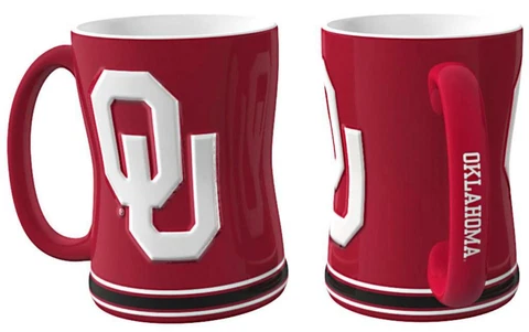 Oklahoma Sooners 15oz Sculpted Relief Coffee Mug [NEW] NCAA Tea Cup Hot Ceramic Cover