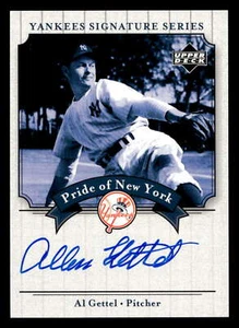 2003 UD Yankees Signature Pride of New York Auto AG Al Gettel NM ID:468693 - Picture 1 of 2