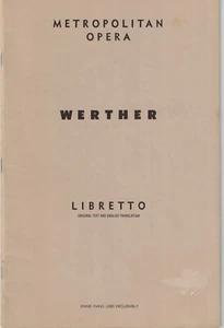 Werther Metropolitan Opera Libretto G Schirmer 1963 Taschenbuch Massenet - Bild 1 von 1