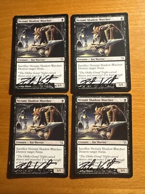 4x  Nezumi Shadow Watcher Pete Venters MTG Magic artist signed card Bok Set Rat - Image 1 of 2