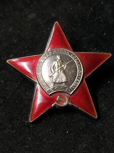 Épingle en émail de l'Ordre soviétique russe de l'Étoile rouge 1 7/8" (Gc1)