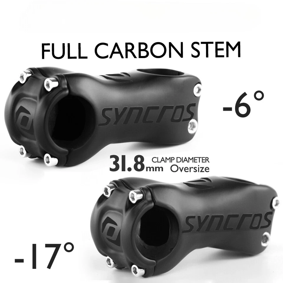 Mountain Road Bike Carbon Fiber Stem Angle 6/17 Degree 70/80/90/110/110/120mm - Image 1 of 4