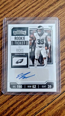 2023 Paninia Contenders Rookie Ticket Eli Ricks RC Auto #23  Eagles - Image 1 of 4
