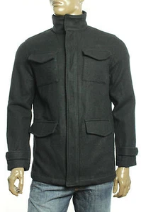 Nuevo Abrigo Negro M con Soporte de Reacción Kenneth Cole para Hombres Mezcla de Lana con Cremallera Completa - Imagen 1 de 4