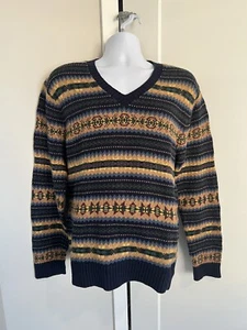 Vintage Polo By Ralph Lauren Sweater Large Men's Fair Isle Cashmere Linen Ski - Picture 1 of 5