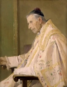 Oil painting jose benlliure y gil - sacerdote revestido clad priest old man art - Picture 1 of 1