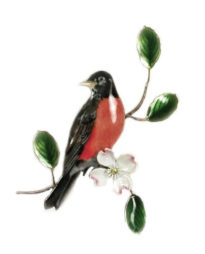 Robin Bird Metal Wall Art Decor Sculpture by Bovano of Cheshire #W4123