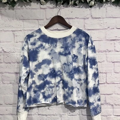 Pulôver moletom Gap infantil estampa gola redonda azul tingido mistura de algodão tamanho XXL - Imagem 1 de 4