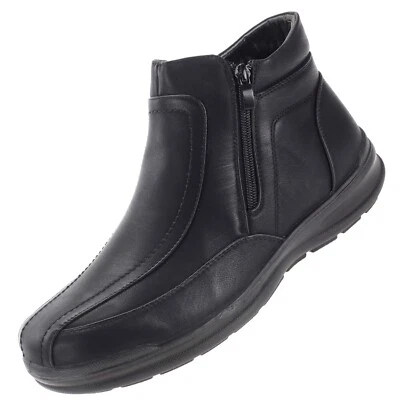 Herren Stiefel Boots Stiefeletten leicht gefütterte Winter Schuhe 71523 Schwarz - Bild 1 von 4