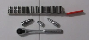 Craftsman USA SAE 1/2" Drive Socket Set 7/16 ~ 1~1/16 w Ratchet ~ Very Nice!!! - Bild 1 von 2