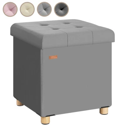 CASARIA® Sitzhocker mit Stauraum Polsterhocker Sitzwürfel Samt Faltbar Hocker - Bild 1 von 4