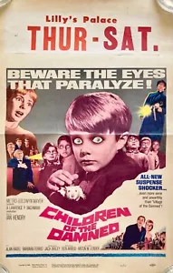 Children of The Damned Original 1964 US Window Card Lilly's Palace Ian Hendry - Picture 1 of 4