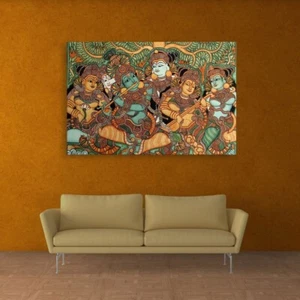 Pintura de lona sin enmarcar Kerala arte mural pintura mural multicolor 91 X 61 cm - Imagen 1 de 1