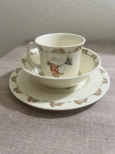 Vintage Bunnykins Golden Jubilee Royal Doulton Fine China 3 Piece Set 1984 - Picture 1 of 10