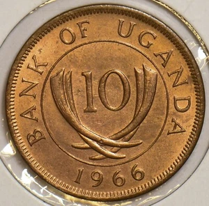 Uganda 1966 10 Cents 152961 combine shipping - Picture 1 of 2