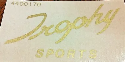 Trophy Sports gold script top tank/toolbox panel sticker 1968 Triumph TR6R each - Image 1 of 2