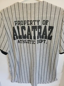 Ying's Alcatraz Hardball Adult L Gray Pinstripe Polycotton Baseball Jersey  - Picture 1 of 3