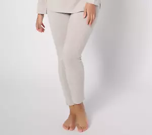 Pantaloni della tuta conici Barefoot Dreams CozyChic ultra leggeri grigio sussurro 1 volta nuovi - Foto 1 di 1