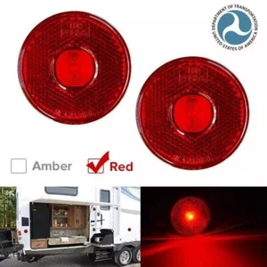 2PCS 12V 2.5inch LED Round Marker Clearance Side Lights Car Trailer Truck Lorry - Picture 1 of 12