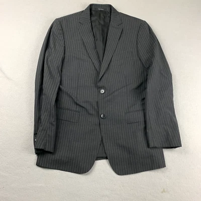 Blazer Z Zegna para Hombres 48R Negro Chaqueta con Botones de Lana a Rayas Foto 1 de 4