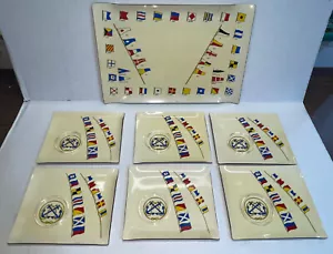 Stotter Kunststoff Maritim Signal Flaggen Serviertablett & Brotteller Set 7-teilig - Bild 1 von 10
