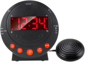Dual Extra Loud Alarm Clock with Bed Shaker Sonic Boom Alarm Clock with Vibrati - Picture 1 of 9