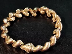 6.25" 14k Yellow Gold Plated .925 San Marco Chain Bracelet w/ Magnetic Clasp - Picture 1 of 7