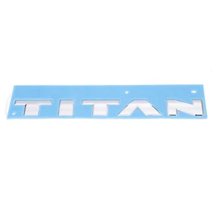 OEM 2017 Nissan Titan Tailgate "TITAN" Emblem in Chrome Rear NEW 93490-EZ00B - Picture 1 of 3
