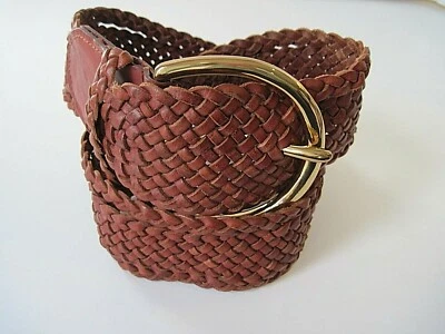 Linea Pelle Collection Womens Brown Wide Width Woven Leather Belt Size S - Image 1 of 4
