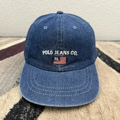 Polo Jeans Sombrero Gorra Correa Azul Denim Ralph Lauren Vintage Años 90 Y2K  Foto 1 de 4