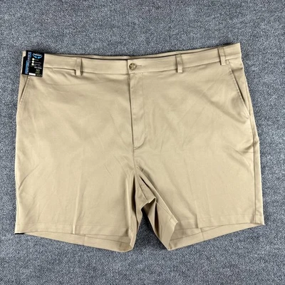 全新带标签 Roundtree & Yorke Performance 短裤 Big Man 50 x 7 英寸卡其色平前 — 第 1/4 张图片