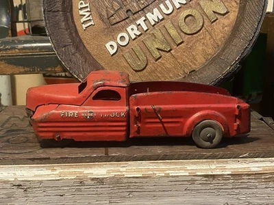Camión de bomberos Buddy L de los años 40 juguete antiguo aerodinámico acero prensado metal Foto 1 de 4