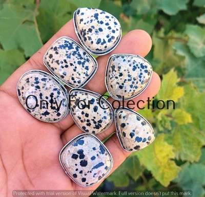 Dalmation Jasper  Gemstone Ring Lot 925 Sterling Silver Plated Antique Jewelry - Image 1 of 3