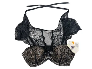 B.tempt'd Wacoal After Hours Bralette Größe Small schwarz Spitze Schaumstoff Cups Band zum Binden - Bild 1 von 9