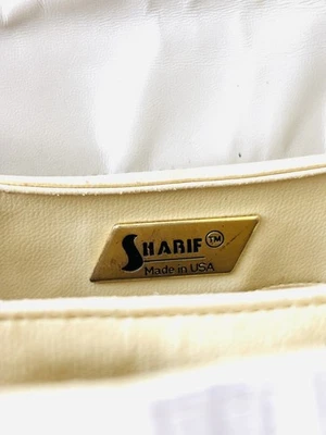 Vintage SHARIF white and multi texture snakeskin gold metallic leather bag - Image 1 of 4