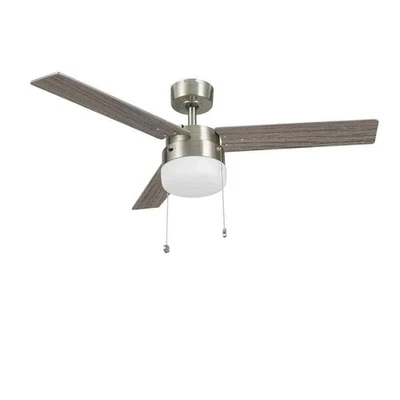 Hampton Bay Montgomery II 44 in. Indoor Brushed Nickel Ceiling Fan w/Light Kit - Image 1 of 4