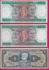 BRASILIEN CRUZEIROS 3 SCHEINE LOT#9 - Bild 1 von 2