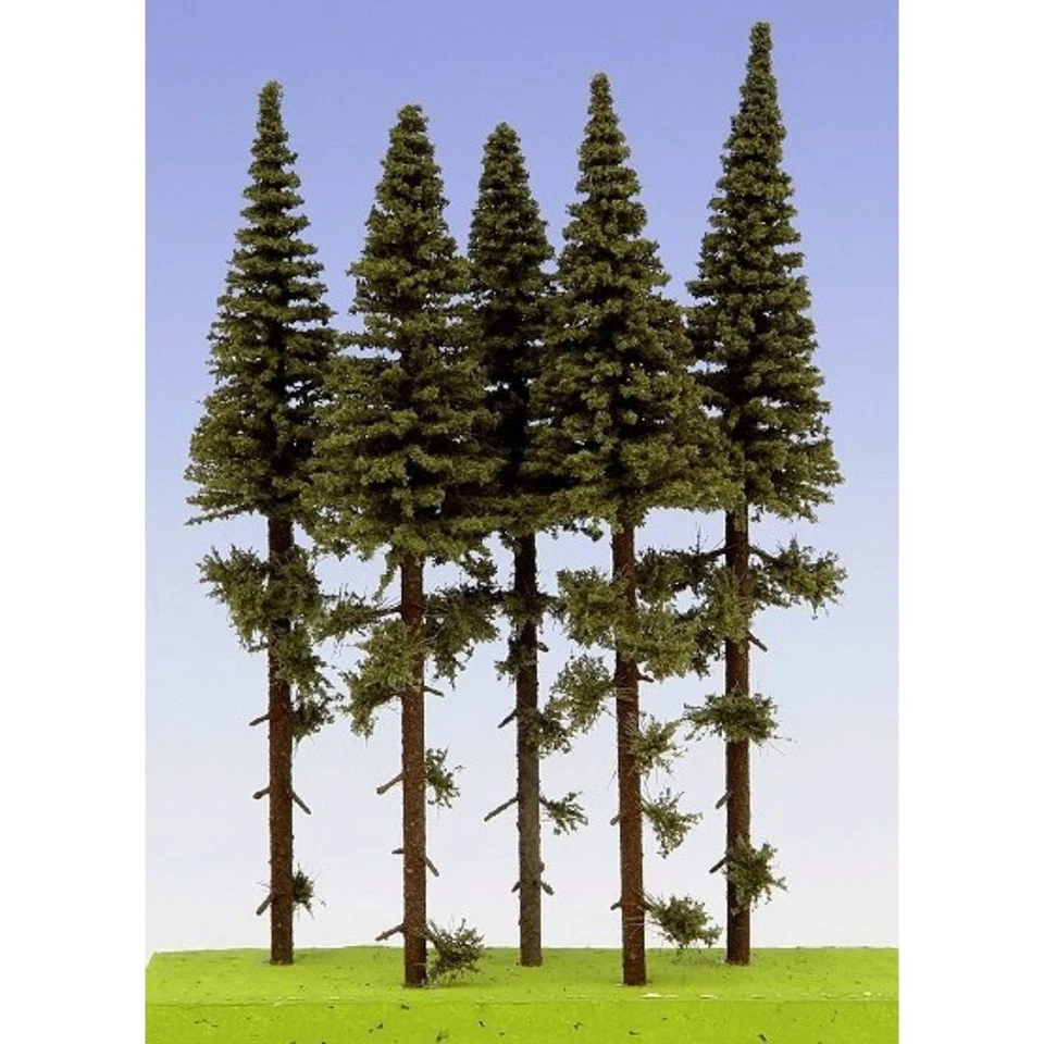 Fichte / 5 Bäume 150mm, fertige Miniaturen für Modellbau & Eisenbahn Landschaft - Bild 1 von 1