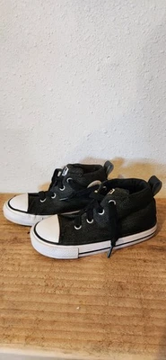 Zapatillas deportivas Converse All Star de caña alta para niños pequeños talla 8 verde oscuro con cordones elásticos Foto 1 de 4