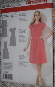 Simplicity 1914 Misses Amazing Fit Dress Pattern Sz 10-12-14-16-18 Uncut - Picture 1 of 2