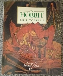 The HOBBIT J R R Tolkien 50th Anniversary 1987 Unwin MICHAEL HAGUE illustration - Picture 1 of 8