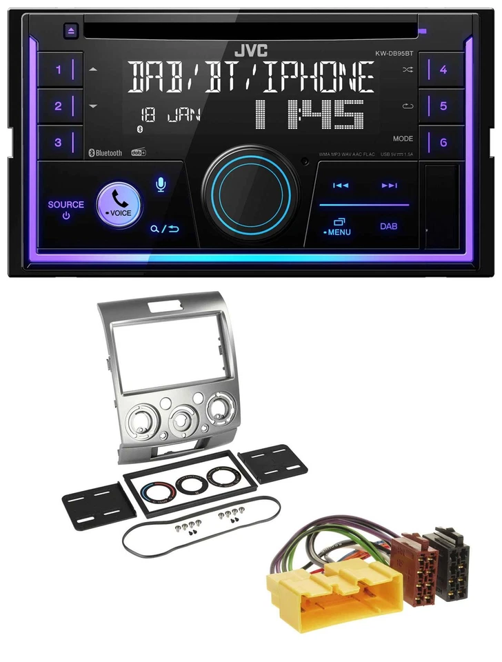 JVC MP3 USB 2DIN DAB Bluetooth CD Autoradio für Ford Ranger 2AB 2007 2011 - Bild 1 von 4