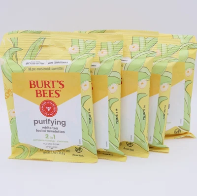 Toallitas faciales purificantes 2 en 1 Burt's Bees 5 paquetes 10 quilates tamaño de viaje Foto 1 de 2
