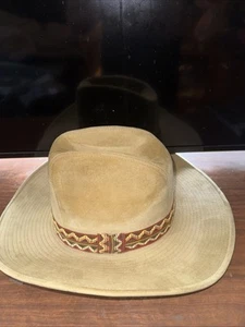 Vintage Ya Korea Cotton Rayon Suede Cowboy Hat - Picture 1 of 2