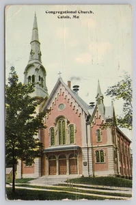 AK Vintage Die Gemeindekirche in Calais, ME. - Bild 1 von 2