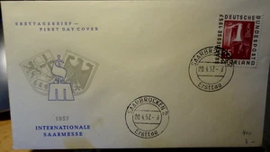 FDC Saarbrücken 20.4.1957 INTERNATIONALE SAARMESSE 1957 - Bild 1 von 2