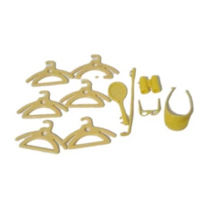 Barbie Doll Accessories Lot 11 PC Yellow Hangers Sports Gear 1970s Vintage - Picture 1 of 6