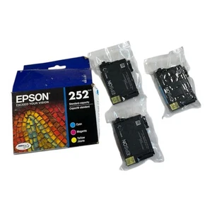 Epson 252 Standard Ink Cartridges CMY (Cyan, Magenta, Yellow) Box Open 06/27 - Picture 1 of 12