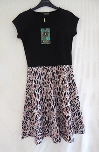 Abito Missfiga nero/animale stampa manica cappuccio nuovo con etichette taglia 10 - Foto 1 di 11